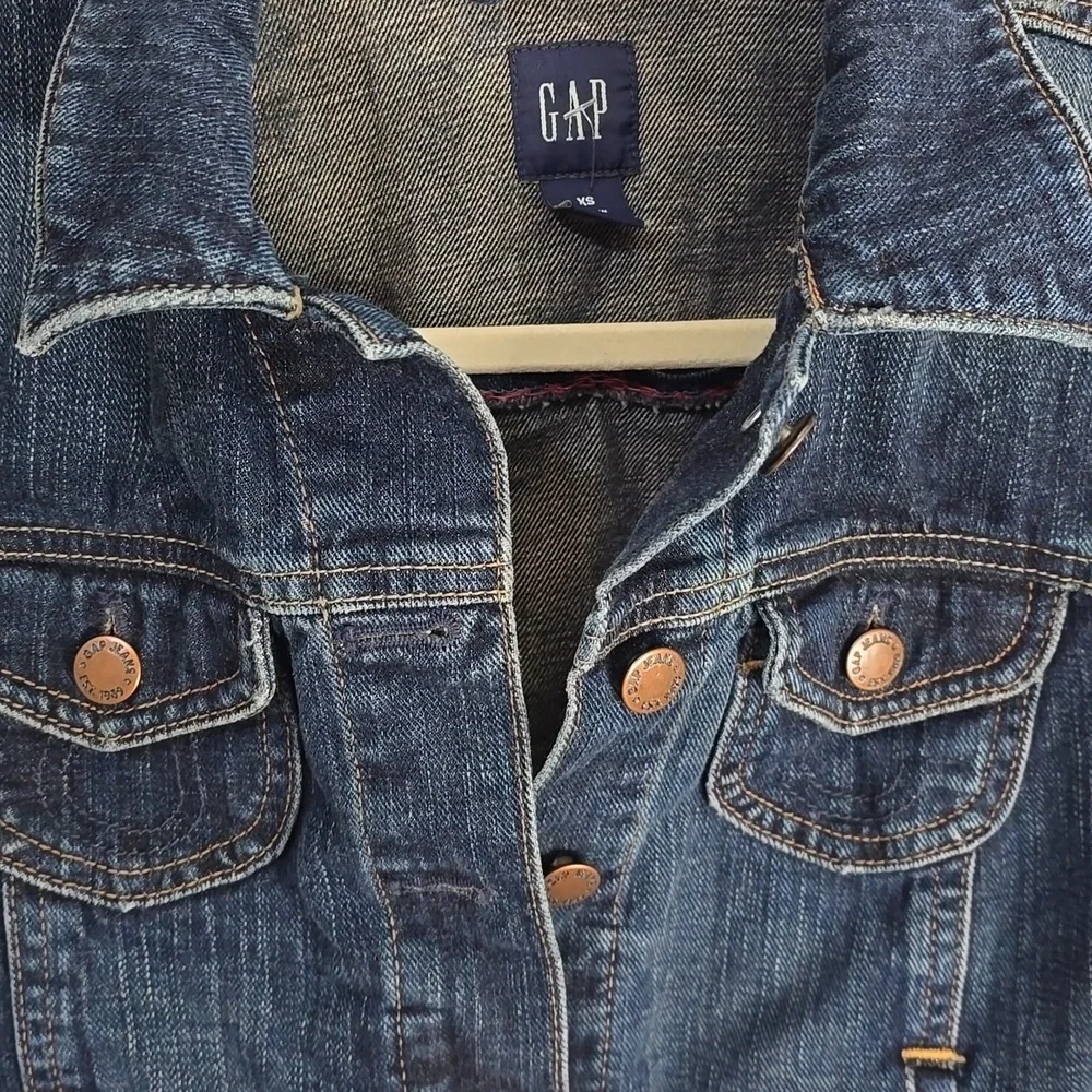 GAP Blue Denim Crop Jacket Women's Size Xs X-small Cropped - Picture 6 of 11